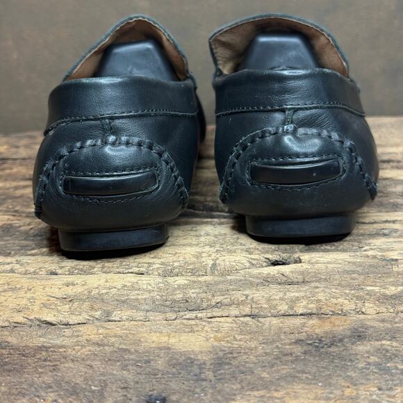 Aldo Men’s Black Leather Driving Loafers Size 9 EU 42 Slip On Moc Toe Shoes - Picture 6 of 9